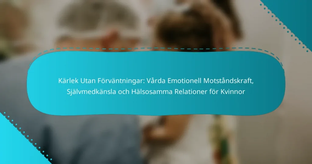 Kärlek Utan Förväntningar: Vårda Emotionell Motståndskraft, Självmedkänsla och Hälsosamma Relationer för Kvinnor