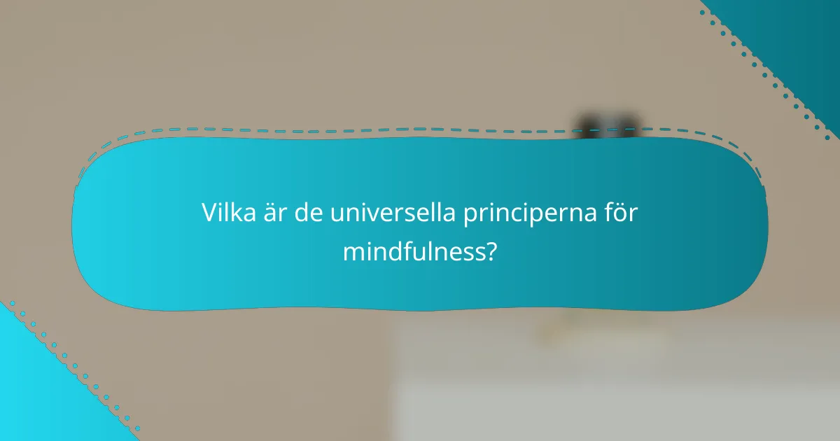Vilka är de universella principerna för mindfulness?