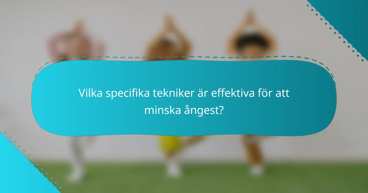 Vilka specifika tekniker är effektiva för att minska ångest?